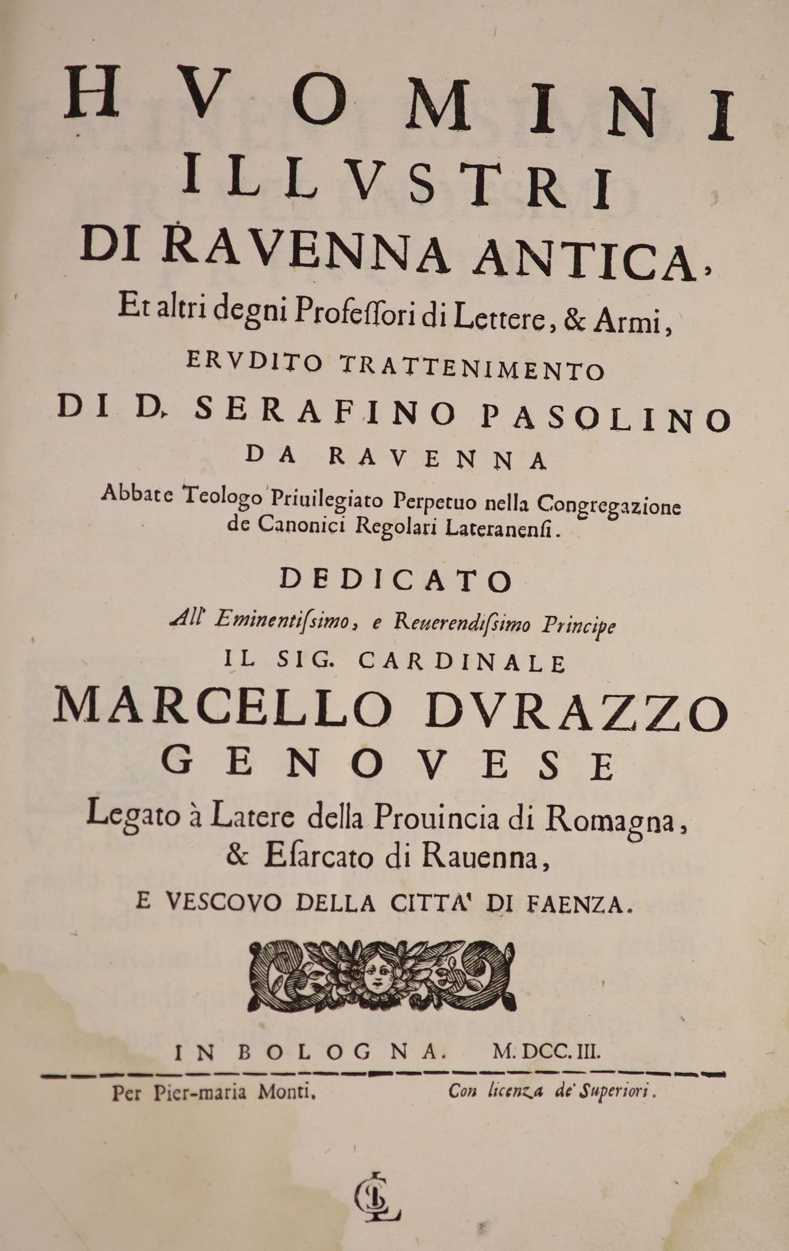 Pasolini, J.B. Huomini Illustri di Ravenna Antica…